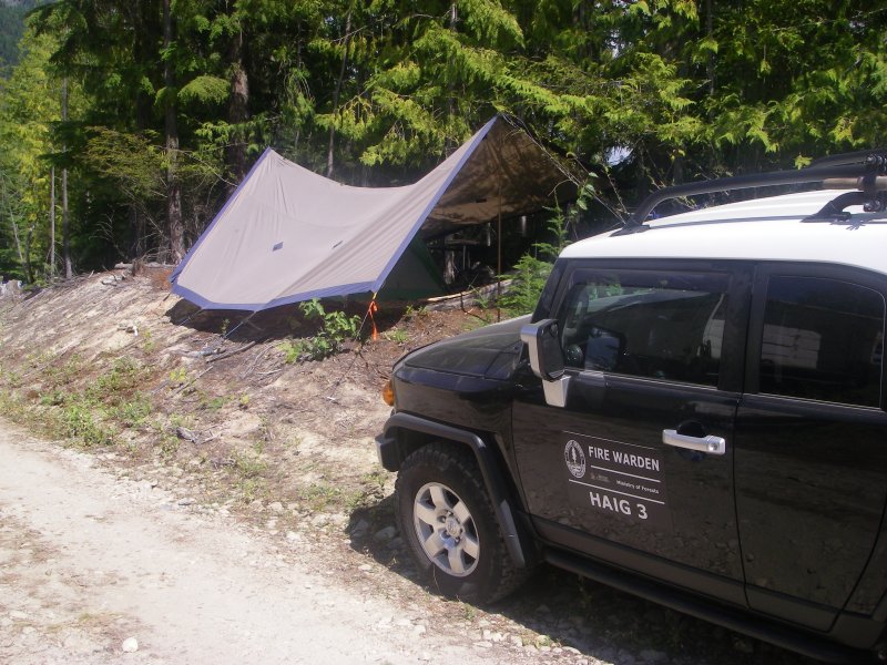 My tent setup, Nakusp Fire Camp.